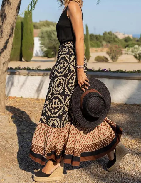 IZZY | Lange Zomerrok in Retro Boho Stijl