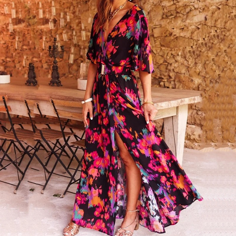 KAREN | Elegante Maxi Wikkeljurk