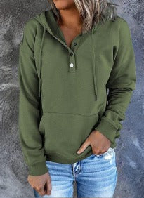 Amari | Warme Fleece Trui met Capuchon en Knopen