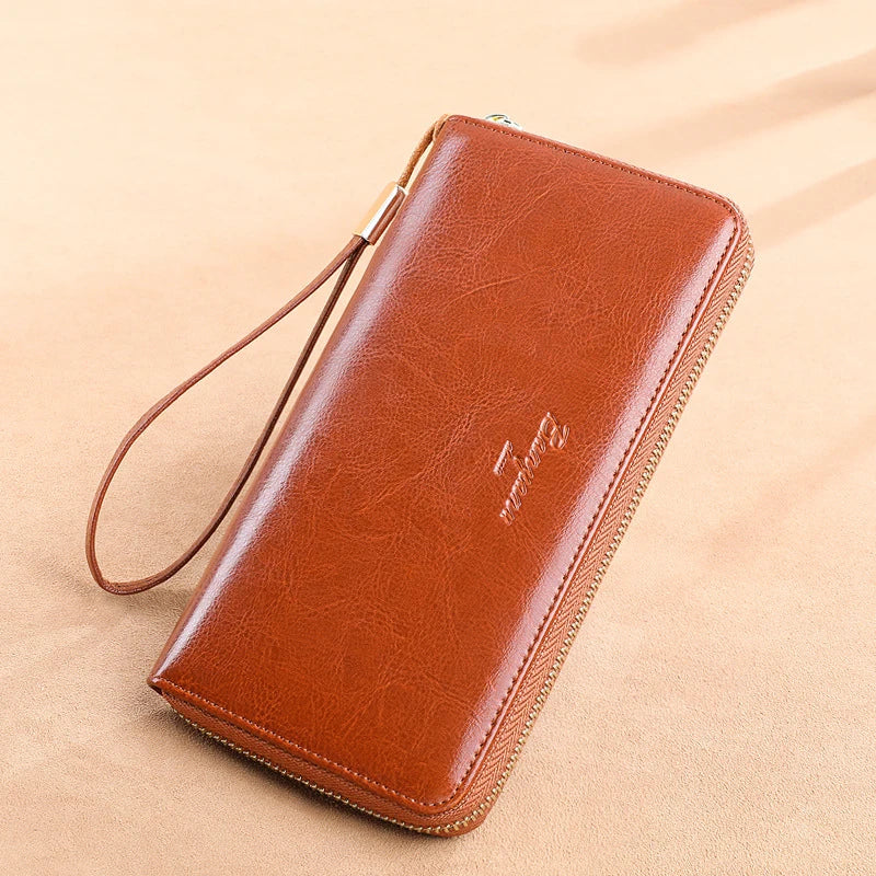 Isabella | RFID Lederen Telefoonhouder Clutch Reisportemonnee