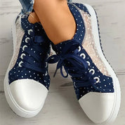 Nova | Trendy Blauwe Vetersneakers van Canvas voor Comfortabel Dagelijks