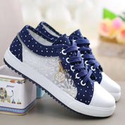 Nova | Trendy Blauwe Vetersneakers van Canvas voor Comfortabel Dagelijks