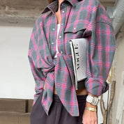 Maan | Oversized Geruit Dames Blouse