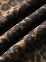 Dames Jeans met Luipaardprint en wijde pijpen