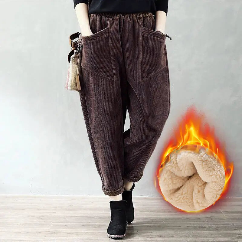 Tamara | Casual Warme wijde Broek met Fleece
