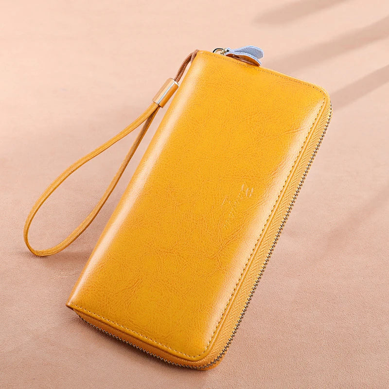Isabella | RFID Lederen Telefoonhouder Clutch Reisportemonnee