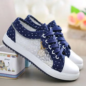 Nova | Trendy Blauwe Vetersneakers van Canvas voor Comfortabel Dagelijks