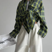 Maan | Oversized Geruit Dames Blouse