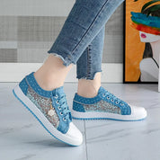 Nova | Trendy Blauwe Vetersneakers van Canvas voor Comfortabel Dagelijks