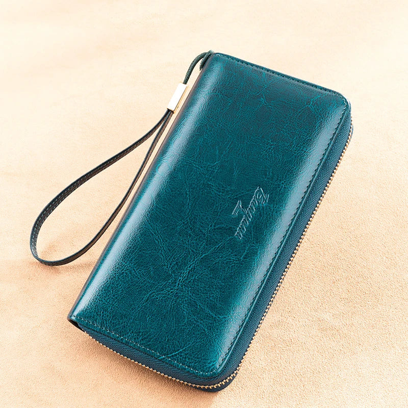 Isabella | RFID Lederen Telefoonhouder Clutch Reisportemonnee