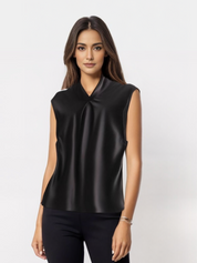 Ryza | Elegante Mouwloze Satijnen Blouse