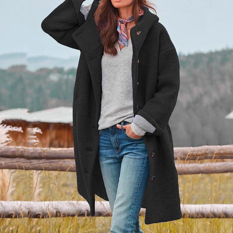 Alice | Lange Elegante Wolblend Herfstjas voor Dames