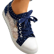 Nova | Trendy Blauwe Vetersneakers van Canvas voor Comfortabel Dagelijks