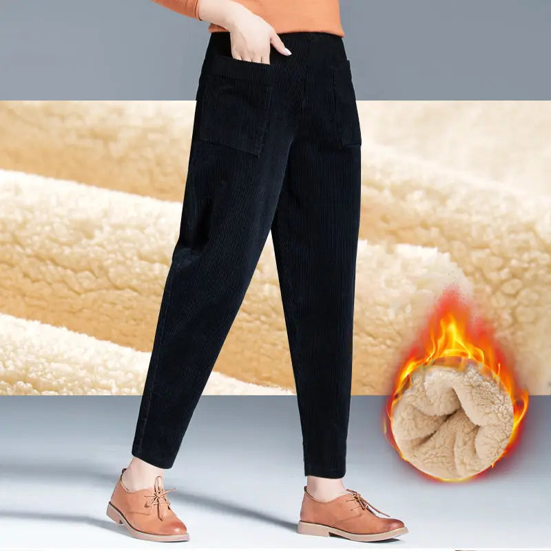 Tamara | Casual Warme wijde Broek met Fleece
