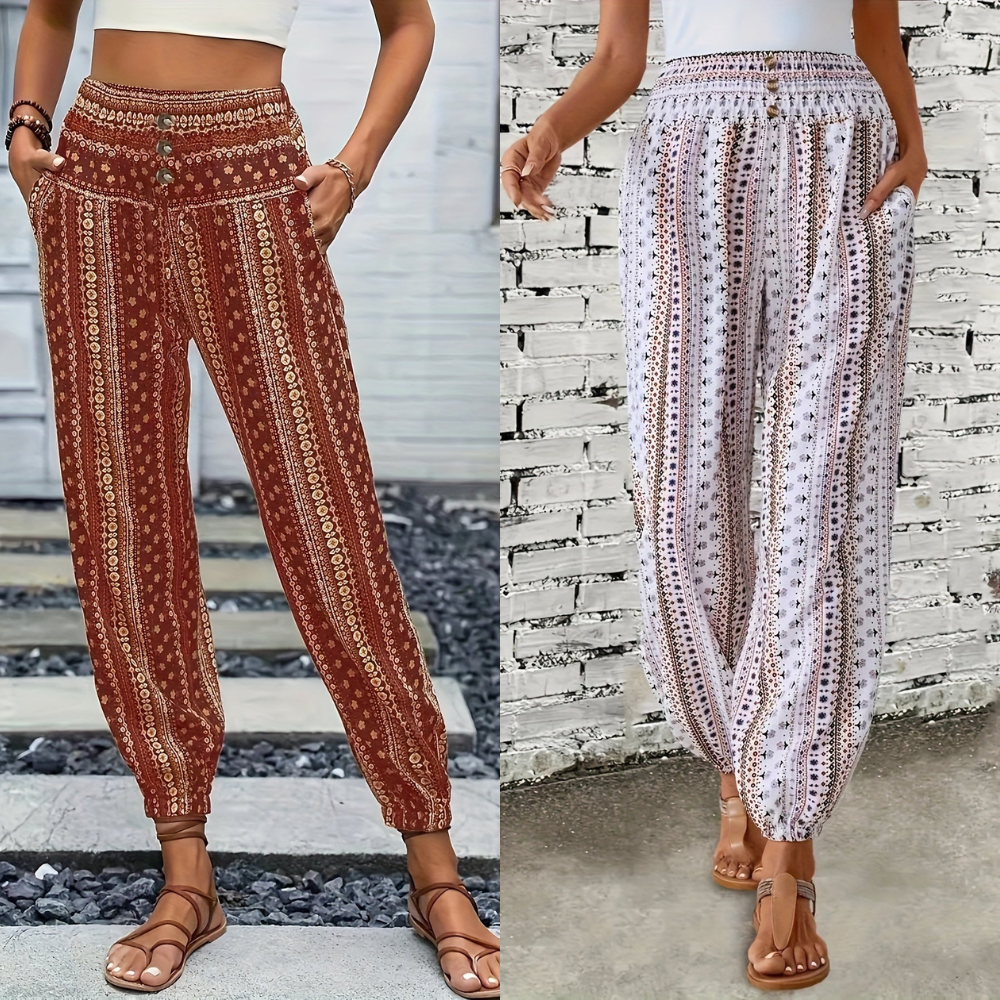 Faye | Hoog-Taille Printbroek – Instant Boho Vibe