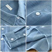 Patchwork Cotton Shirt – Breathable Men's Wear