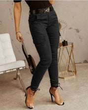 Nikita | Cargo Broek met Stretch en Hoge Taille