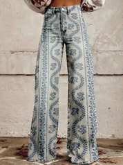 Marja | Stijlvolle Hoge Taille Broek met Unieke Prints