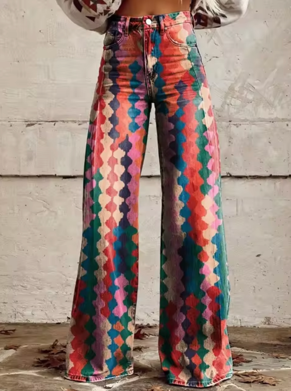 Marja | Stijlvolle Hoge Taille Broek met Unieke Prints