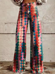 Marja | Stijlvolle Hoge Taille Broek met Unieke Prints