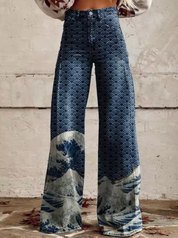 Marja | Stijlvolle Hoge Taille Broek met Unieke Prints