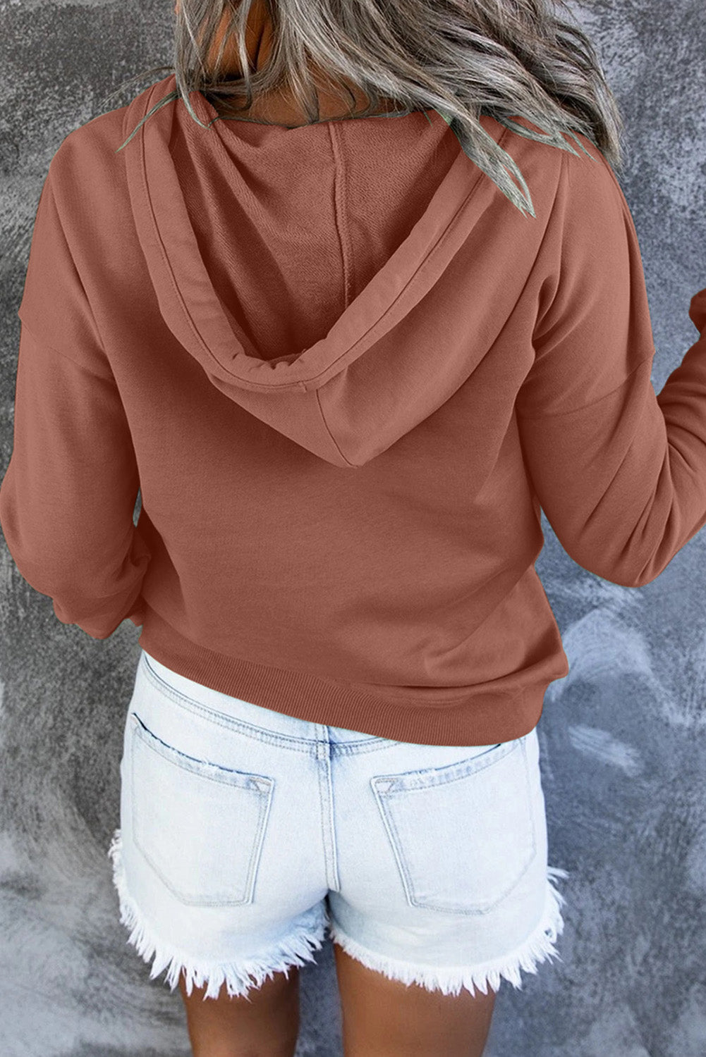 Amari | Warme Fleece Trui met Capuchon en Knopen