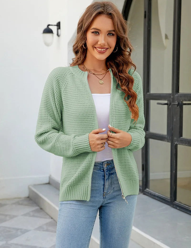 Britany | Comfortabel Gebreid Vest met Rits