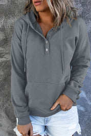Amari | Warme Fleece Trui met Capuchon en Knopen