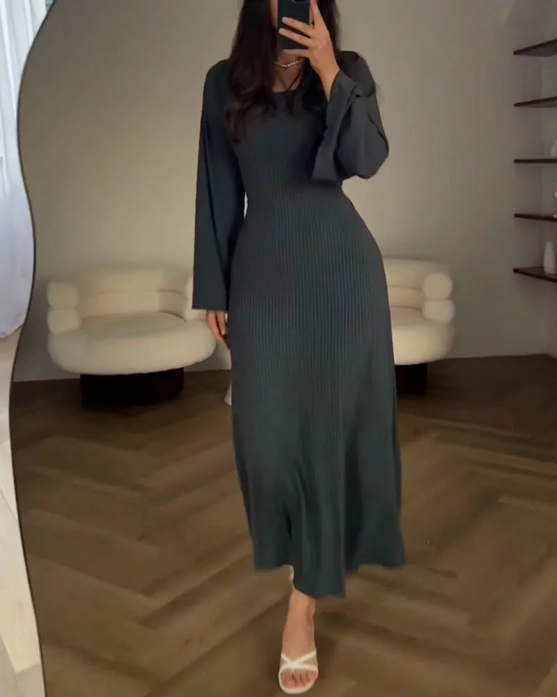 Marit | Stijlvolle Paarse Maxi-Jurk met Comfortabele Pasvorm