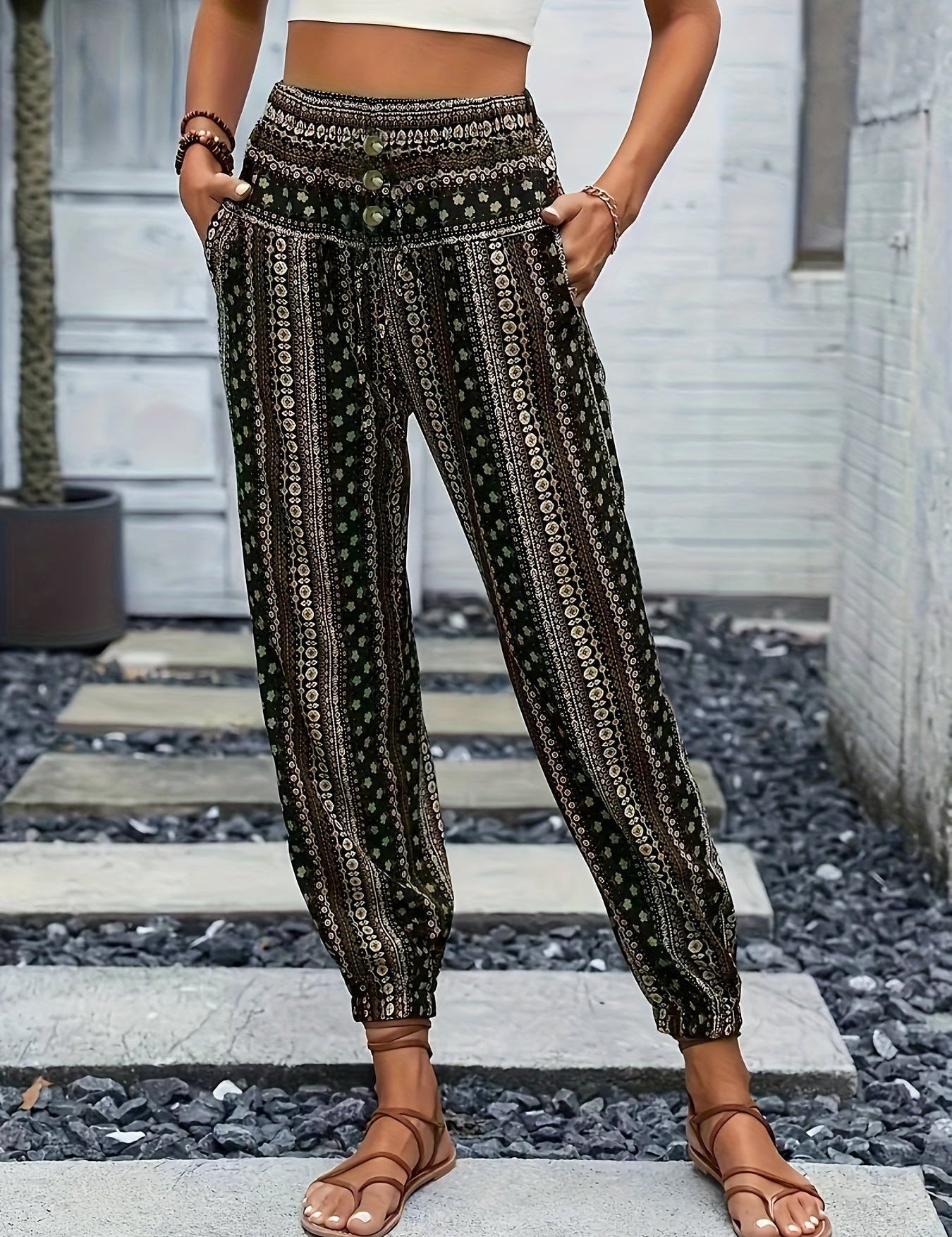 Faye | Hoog-Taille Printbroek – Instant Boho Vibe