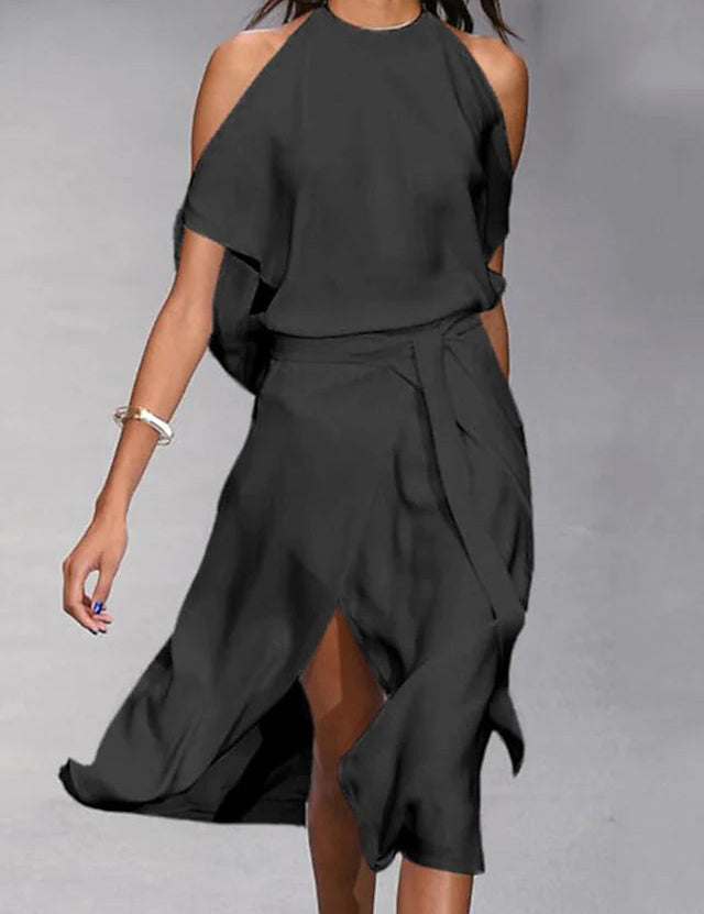 Ruby | Casual Off-Shoulder Midi Jurk