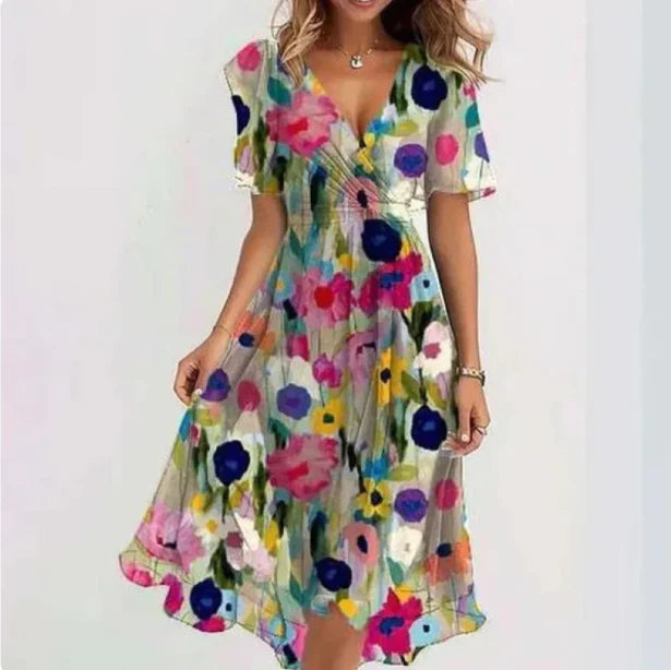 EVA | Elegante Maxi V-hals Jurk