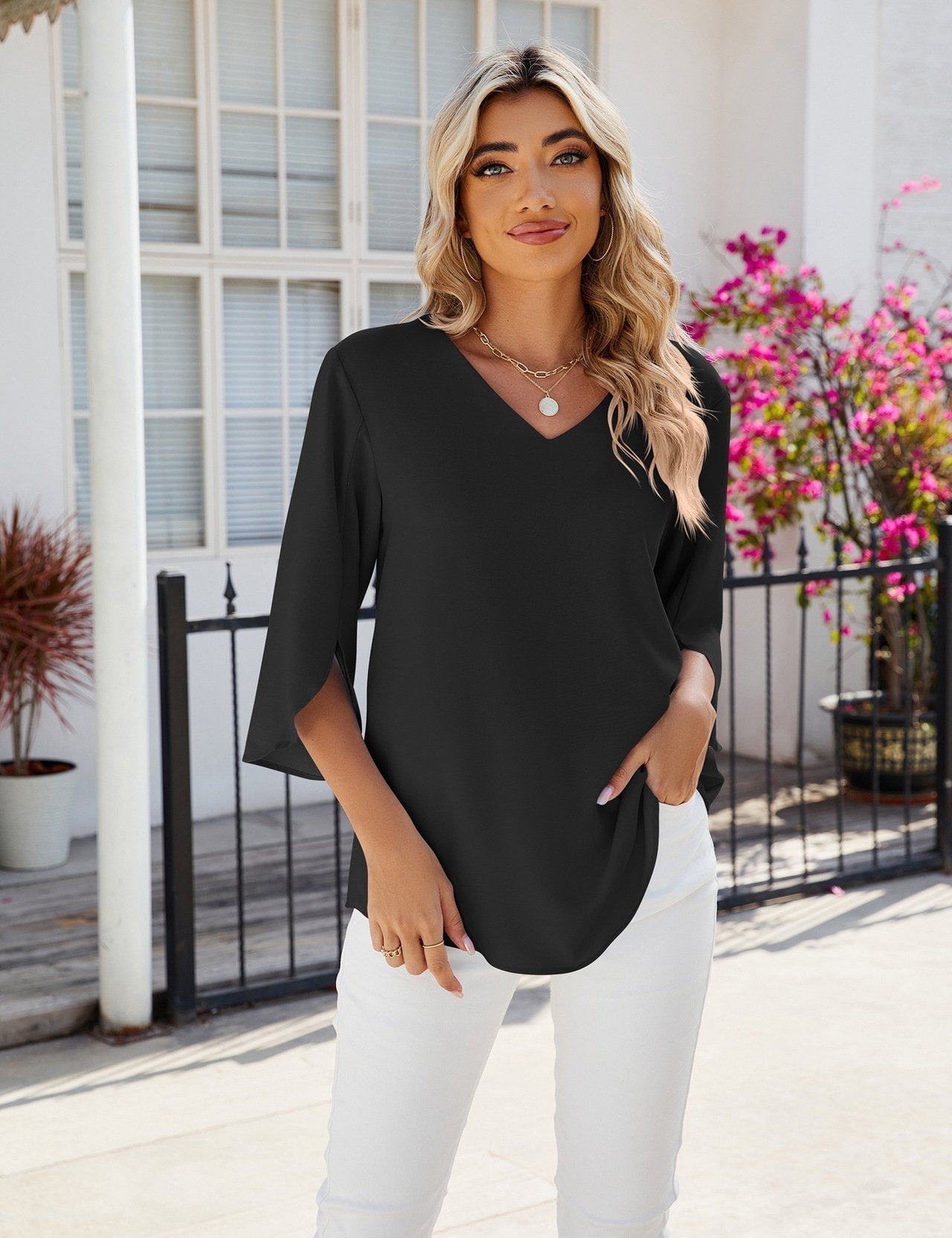 Minerva | Elegante V-Hals Blouse Dames