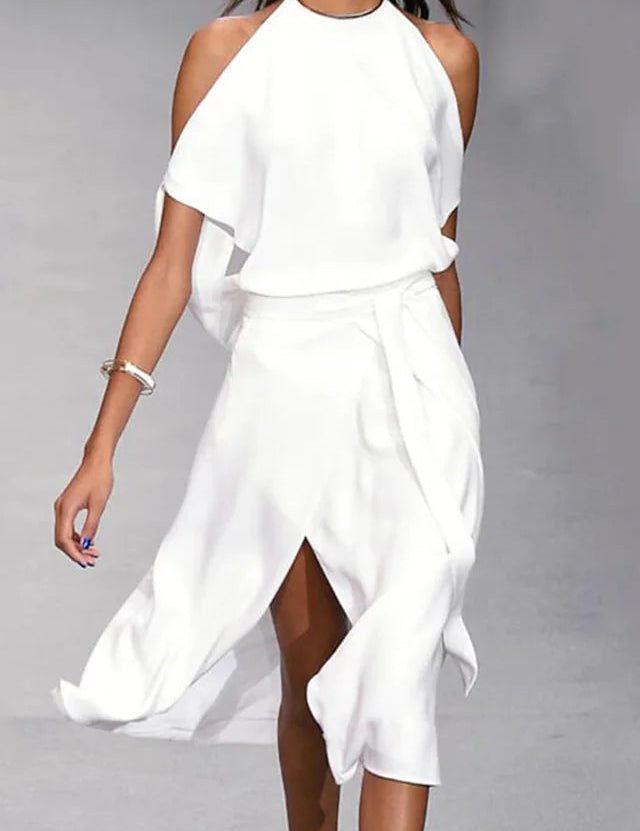 Ruby | Casual Off-Shoulder Midi Jurk