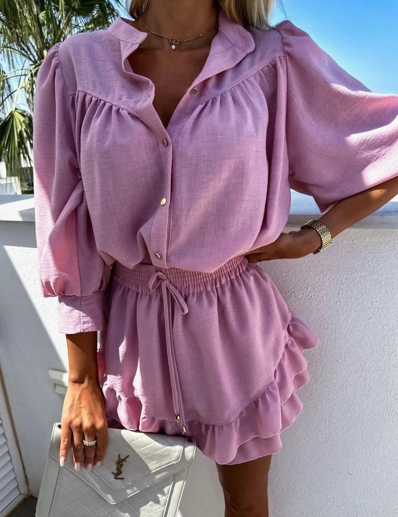 Luna | Stijlvolle Tweedelige Set met Blouse en Rok