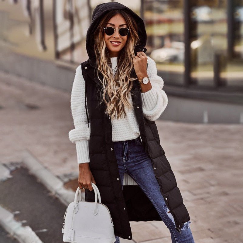 Selene | Comfortabel lange Gewatteerde Damesbodywarmer