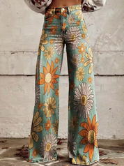 Marja | Stijlvolle Hoge Taille Broek met Unieke Prints
