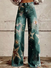 Marja | Stijlvolle Hoge Taille Broek met Unieke Prints